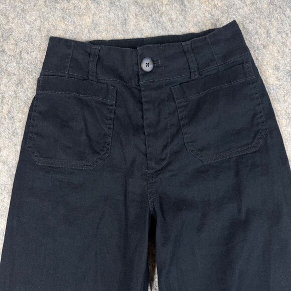 Maeve The Colette Pants Size 25 Black Cropped Linen Blend Wide Leg Cropped - Picture 2 of 11